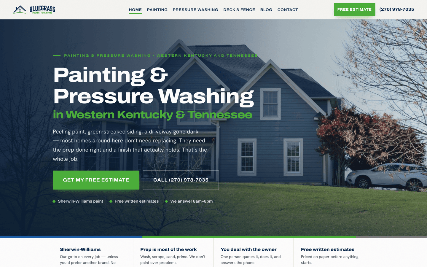 Bluegrass Property Solutions website