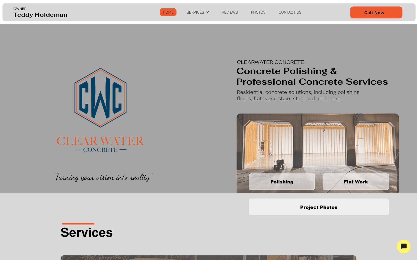 Clearwater Concrete website