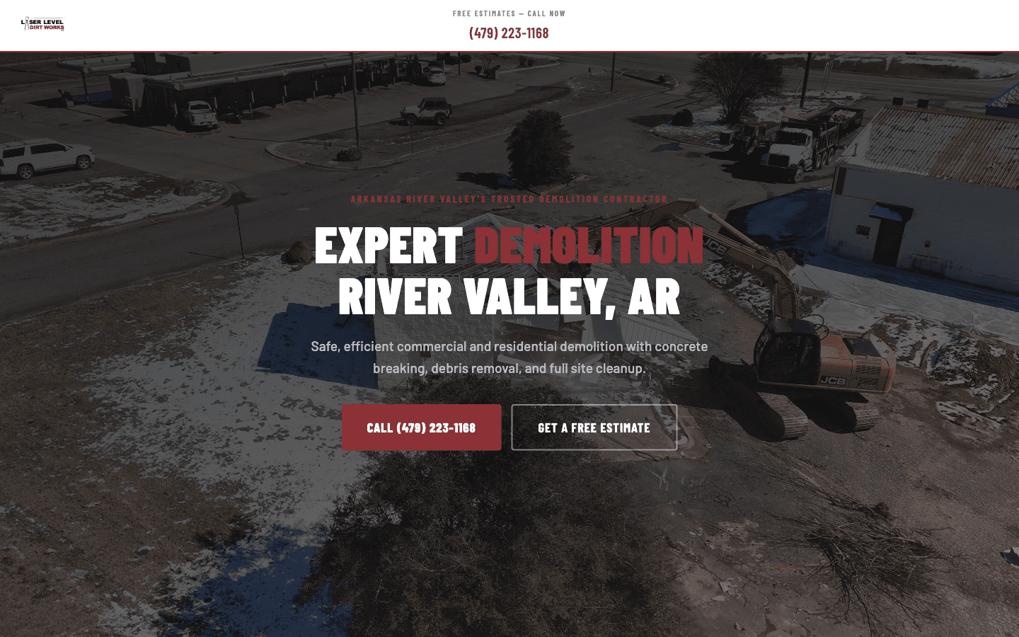 Laser Level Dirtworks website