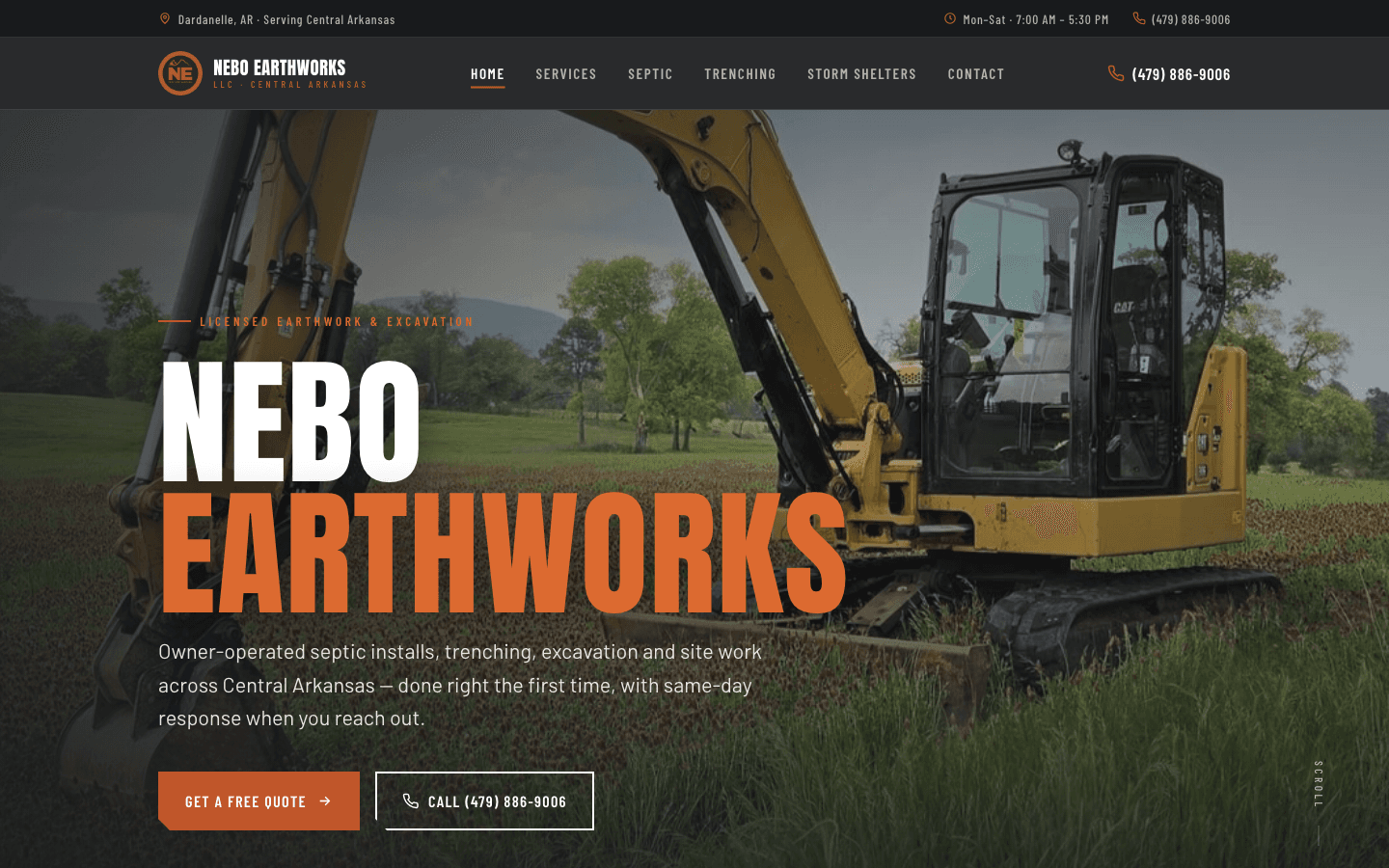 Nebo Earthworks website